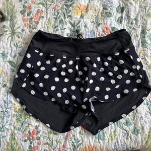 Outdoor Voices Black and White Polka Dot Athletic Shorts